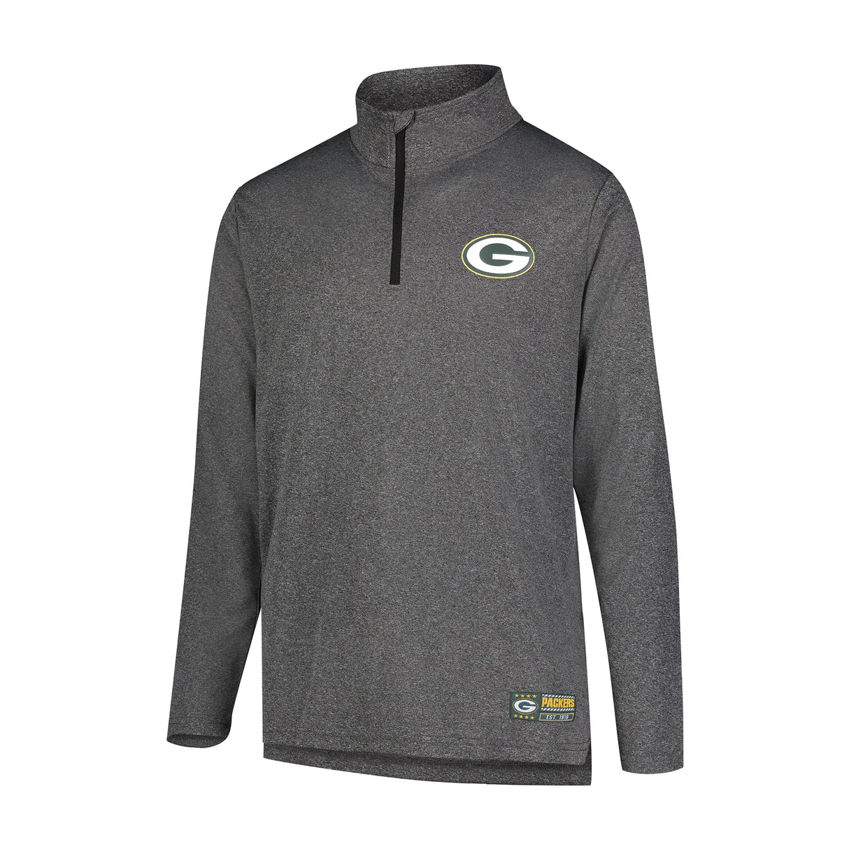 Ultra Game Men's NFL Official Super Soft Quarter Zip Long Sleeve T-Shirt | Green Bay Packers