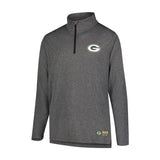 Ultra Game Men's NFL Official Super Soft Quarter Zip Long Sleeve T-Shirt | Green Bay Packers