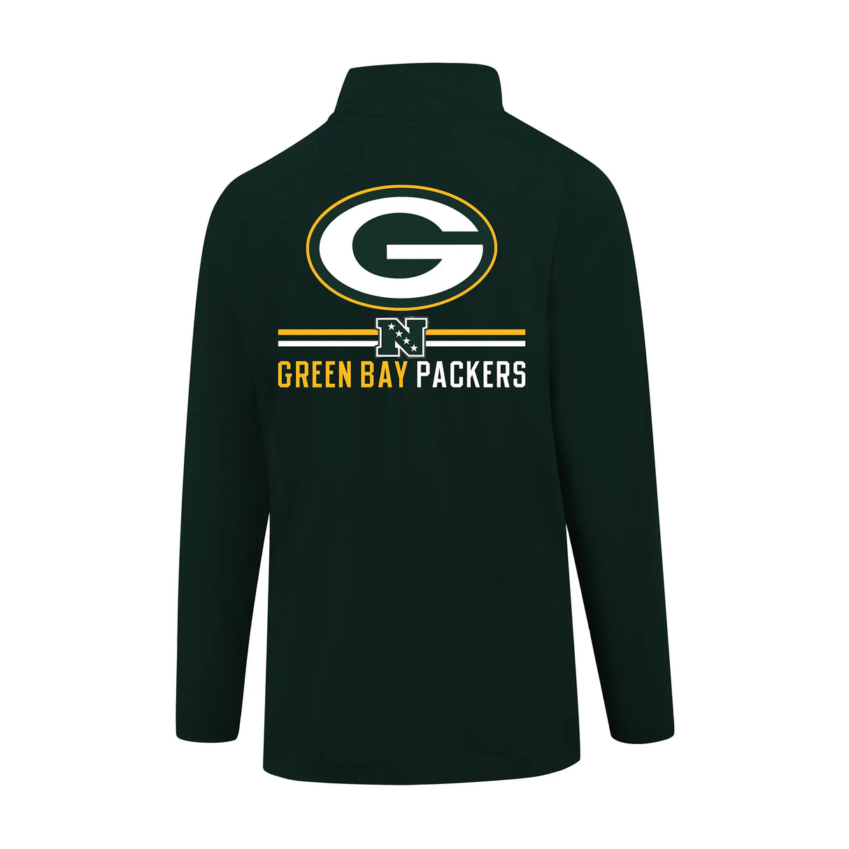 Ultra Game Men's NFL Official Super Soft Quarter Zip Long Sleeve T-Shirt | Green Bay Packers | Team Color