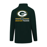 Ultra Game Men's NFL Official Super Soft Quarter Zip Long Sleeve T-Shirt | Green Bay Packers | Team Color