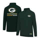 Ultra Game Men's NFL Official Super Soft Quarter Zip Long Sleeve T-Shirt | Green Bay Packers | Team Color