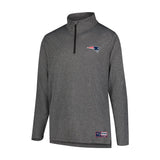Ultra Game Men's NFL Official Super Soft Quarter Zip Long Sleeve T-Shirt | New England Patriots | Heather Charcoal