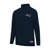 Ultra Game Men's NFL Official Super Soft Quarter Zip Long Sleeve T-Shirt | New England Patriots | Team Color
