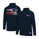 Ultra Game Men's NFL Official Super Soft Quarter Zip Long Sleeve T-Shirt | New England Patriots | Team Color