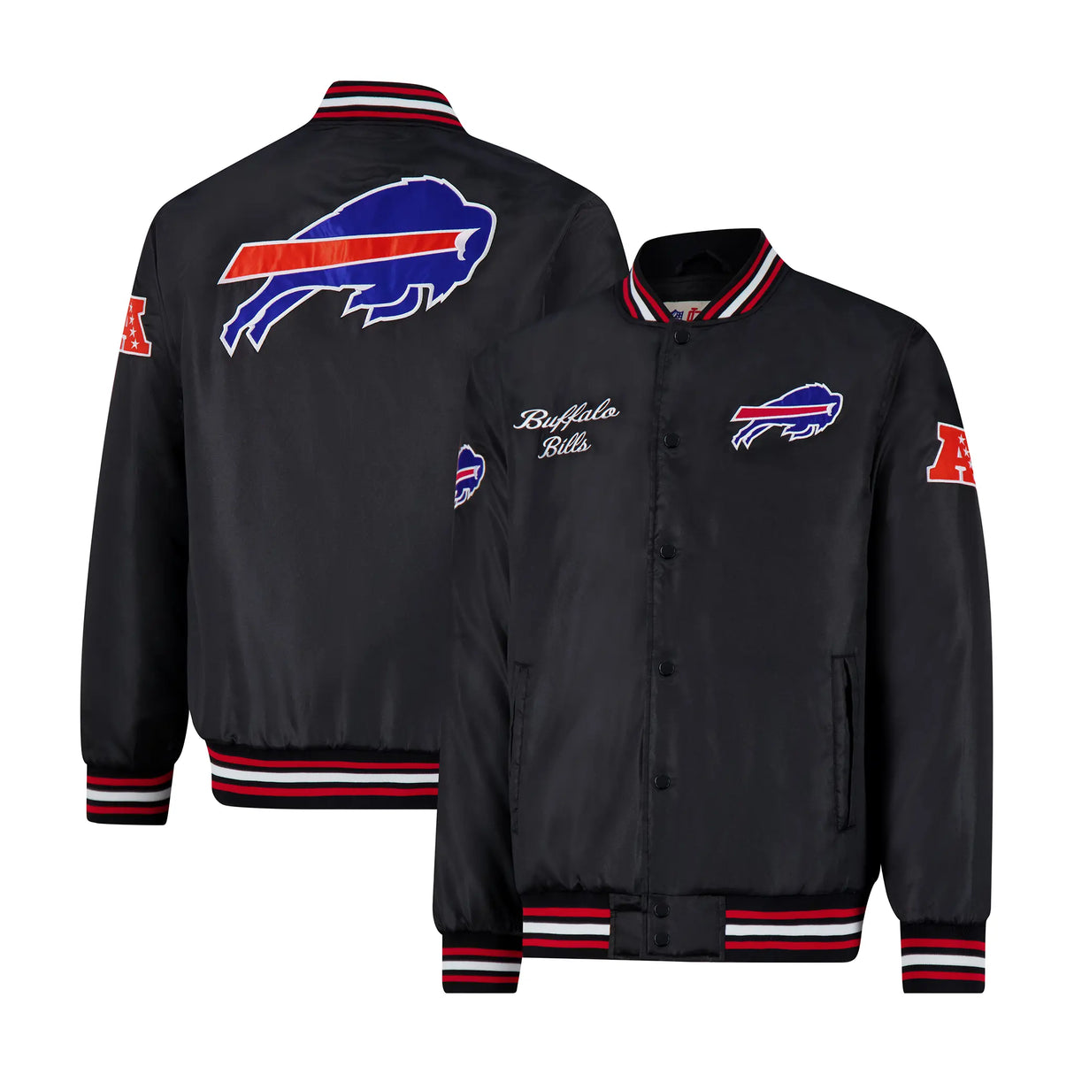 Ultra Game Mens NFL Official Supreme Satin Jacket | Buffalo Bills