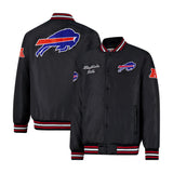 Ultra Game Mens NFL Official Supreme Satin Jacket | Buffalo Bills