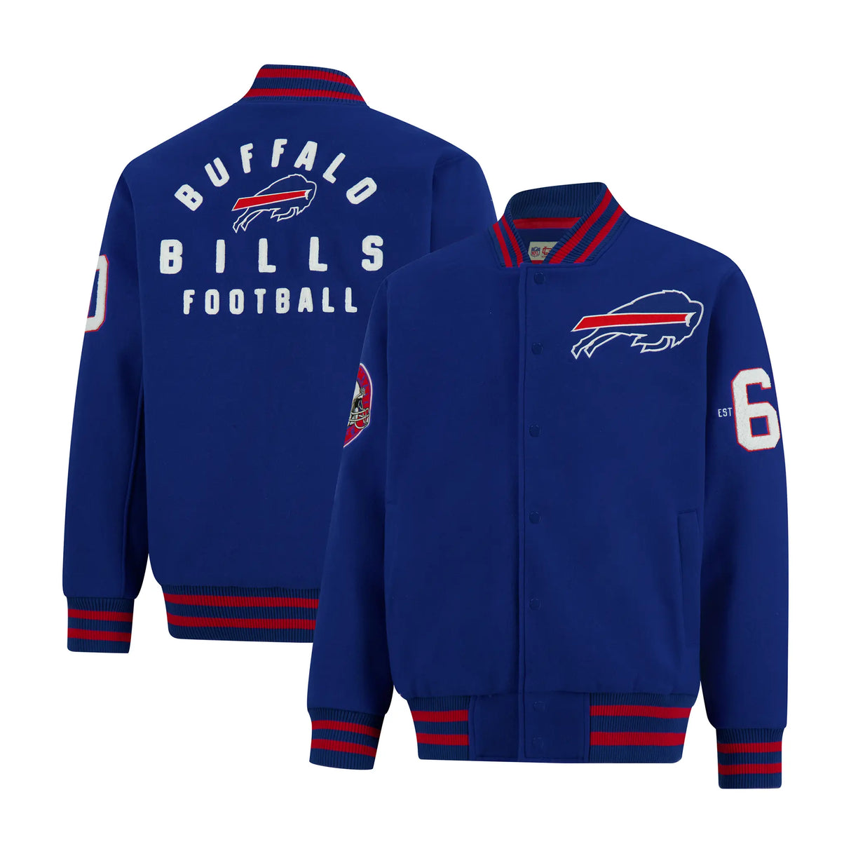 Ultra Game Men's NFL Official Classic Varsity Coaches Jacket Coat | Buffalo Bills