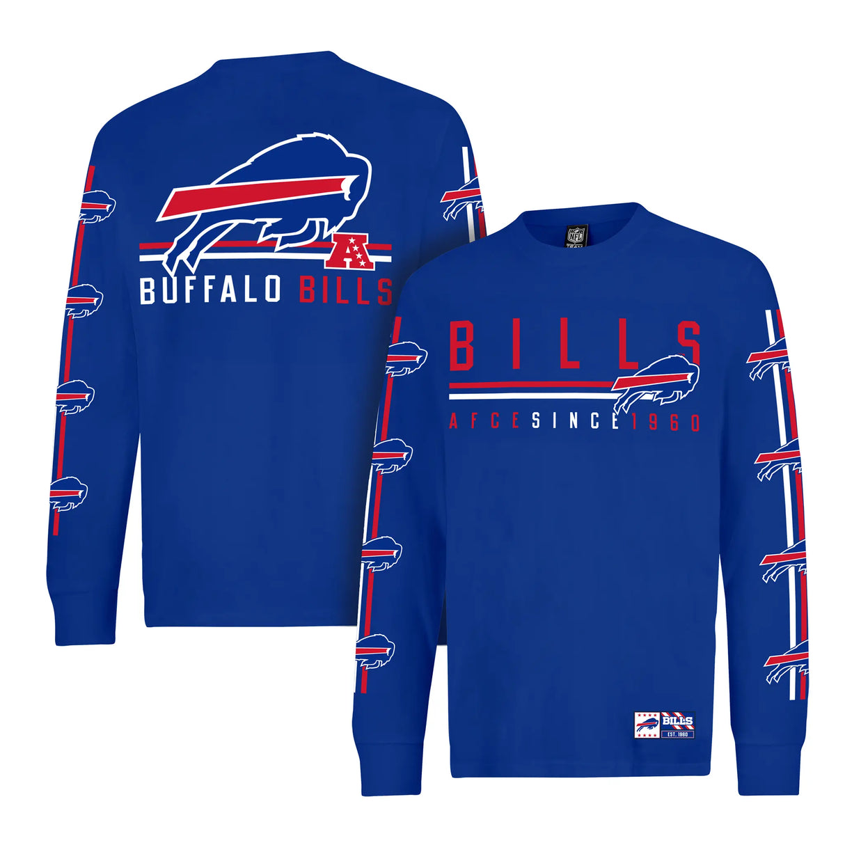 Ultra Game Men's NFL Official Super Soft Supreme Long Sleeve T-Shirt