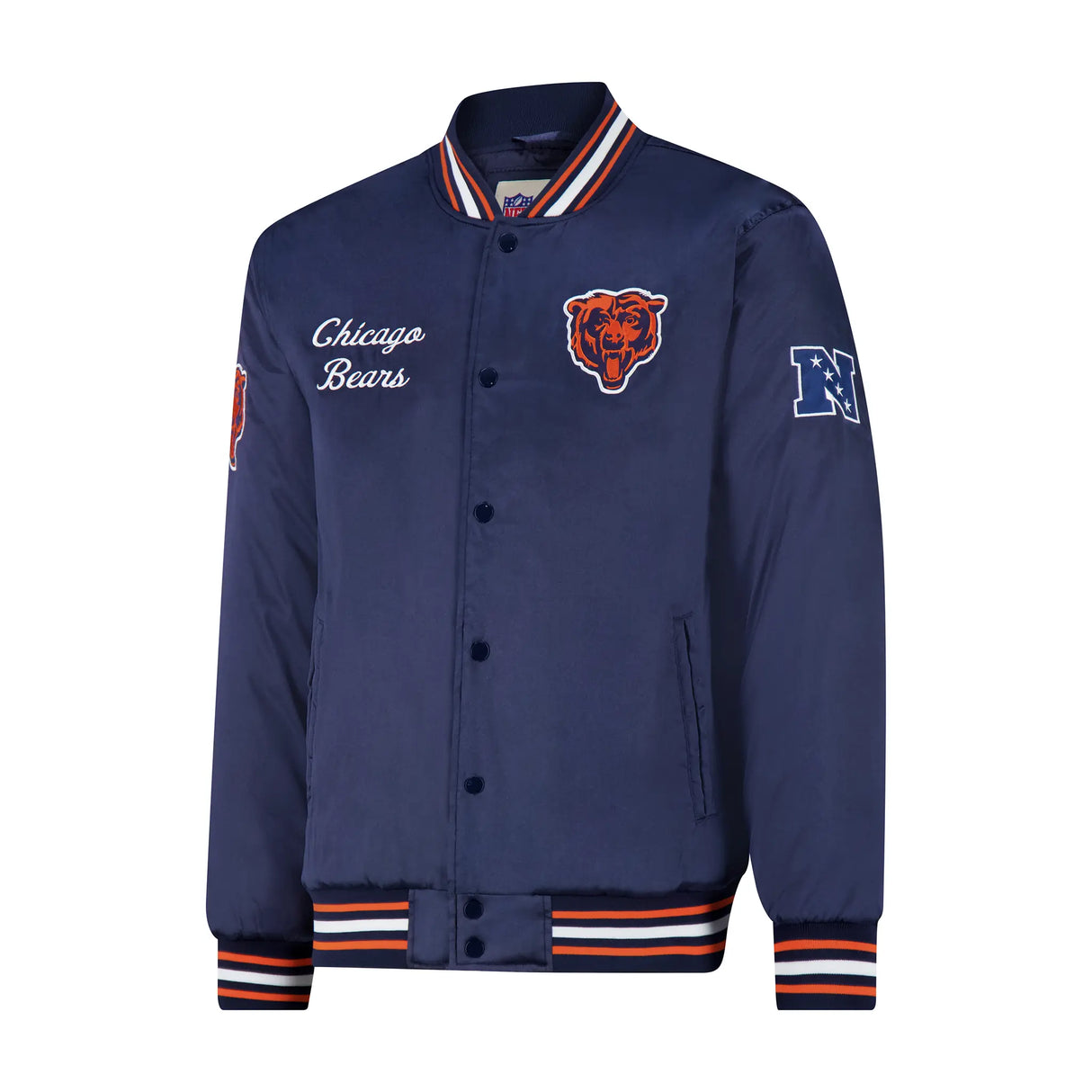 Ultra Game Mens NFL Official Supreme Satin Jacket | Chicago Bears