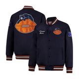 Ultra Game Mens NFL Official Supreme Heritage Satin Jacket | Chicago Bears
