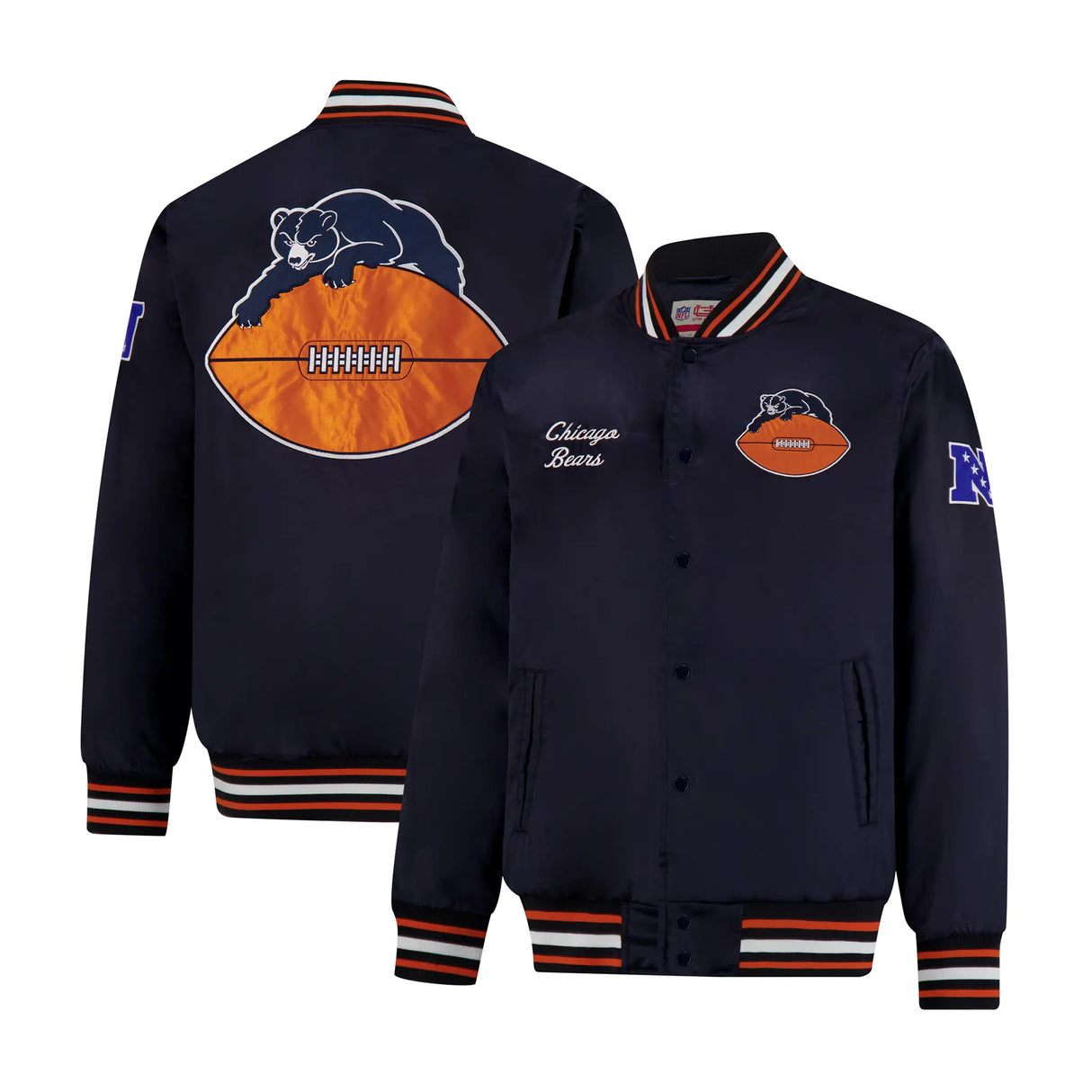 Ultra Game Mens NFL Official Supreme Heritage Satin Jacket