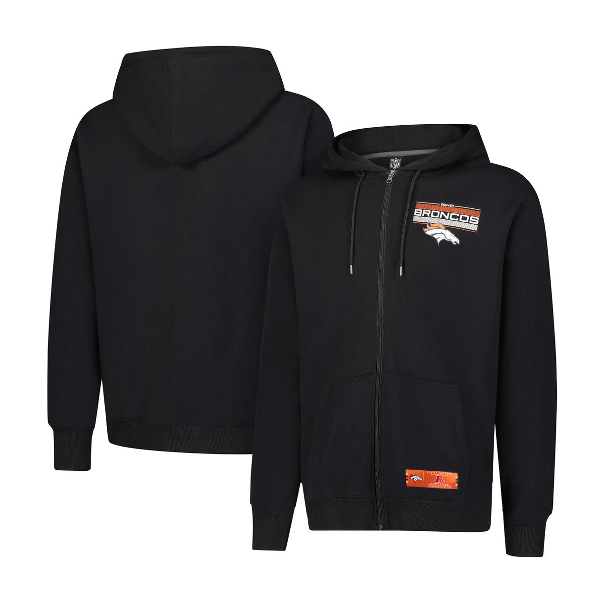 Ultra Game Mens NFL Official Supremely Soft Full Zip Hoodie Jacket | Denver Broncos