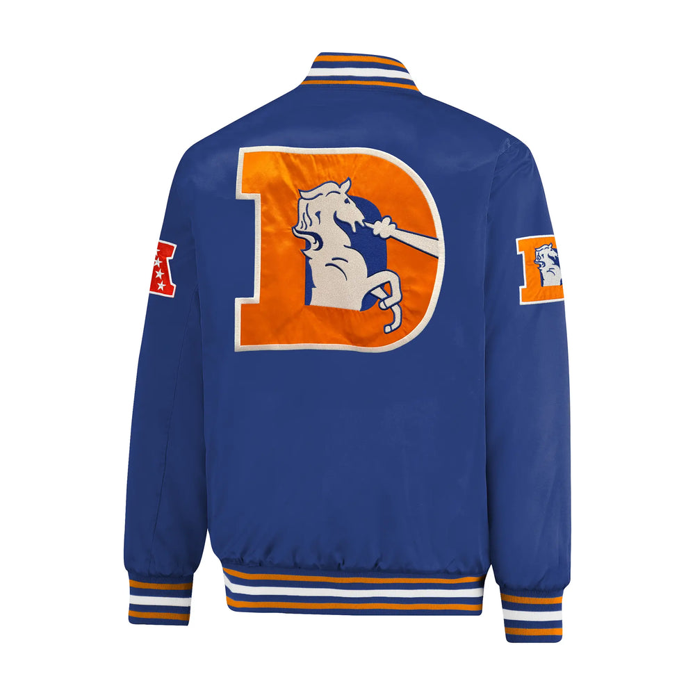 Ultra Game Mens NFL Official Supreme Heritage Satin Jacket | Denver Broncos