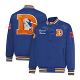 Ultra Game Mens NFL Official Supreme Heritage Satin Jacket | Denver Broncos