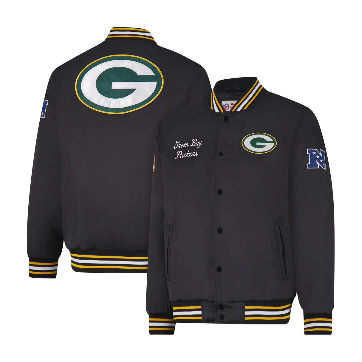 Ultra Game Mens NFL Official Supreme Satin Jacket | Green Bay Packers