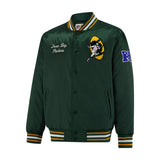 Ultra Game Mens NFL Official Supreme Heritage Satin Jacket | Green Bay Packers