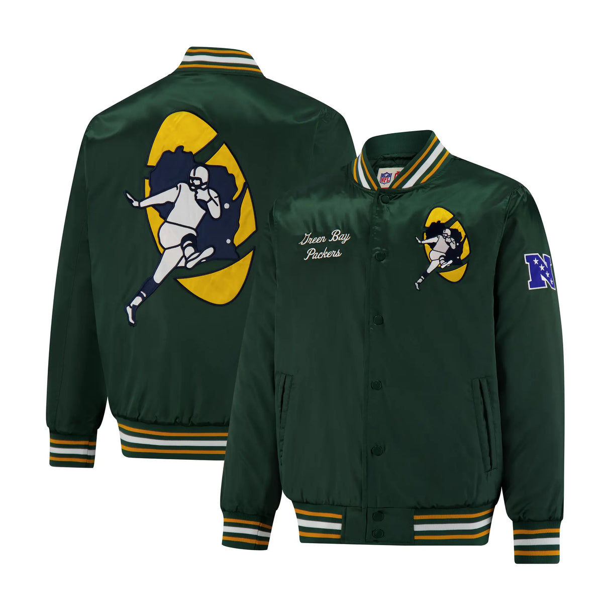 Ultra Game Mens NFL Official Supreme Heritage Satin Jacket