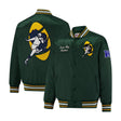 Ultra Game Mens NFL Official Supreme Heritage Satin Jacket | Green Bay Packers