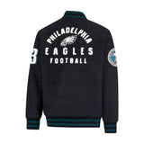 Ultra Game Men's NFL Official Classic Varsity Coaches Jacket Coat | Philadelphia Eagles