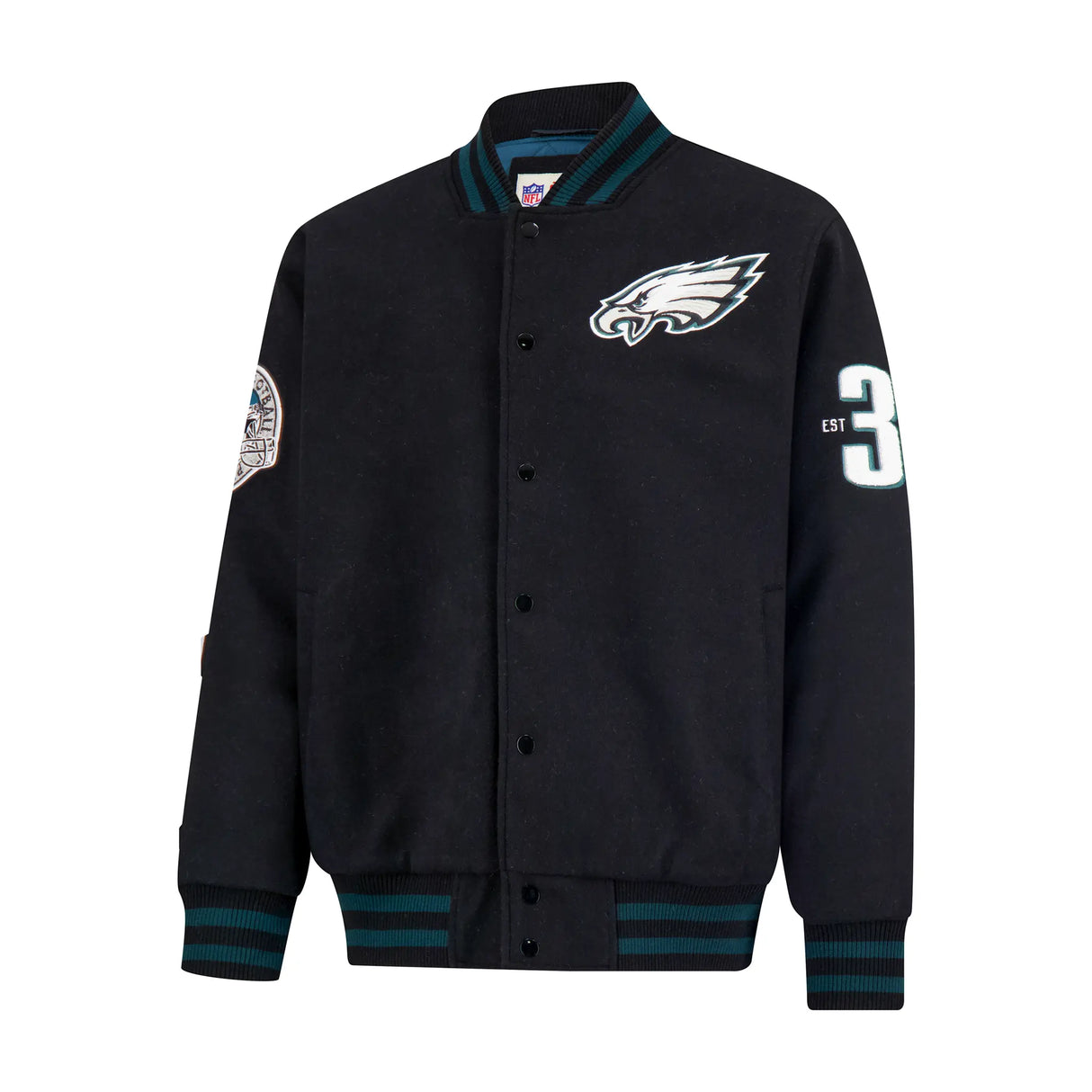 Ultra Game Men's NFL Official Classic Varsity Coaches Jacket Coat | Philadelphia Eagles