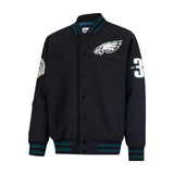 Ultra Game Men's NFL Official Classic Varsity Coaches Jacket Coat | Philadelphia Eagles