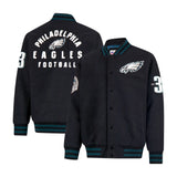 Ultra Game Men's NFL Official Classic Varsity Coaches Jacket Coat | Philadelphia Eagles