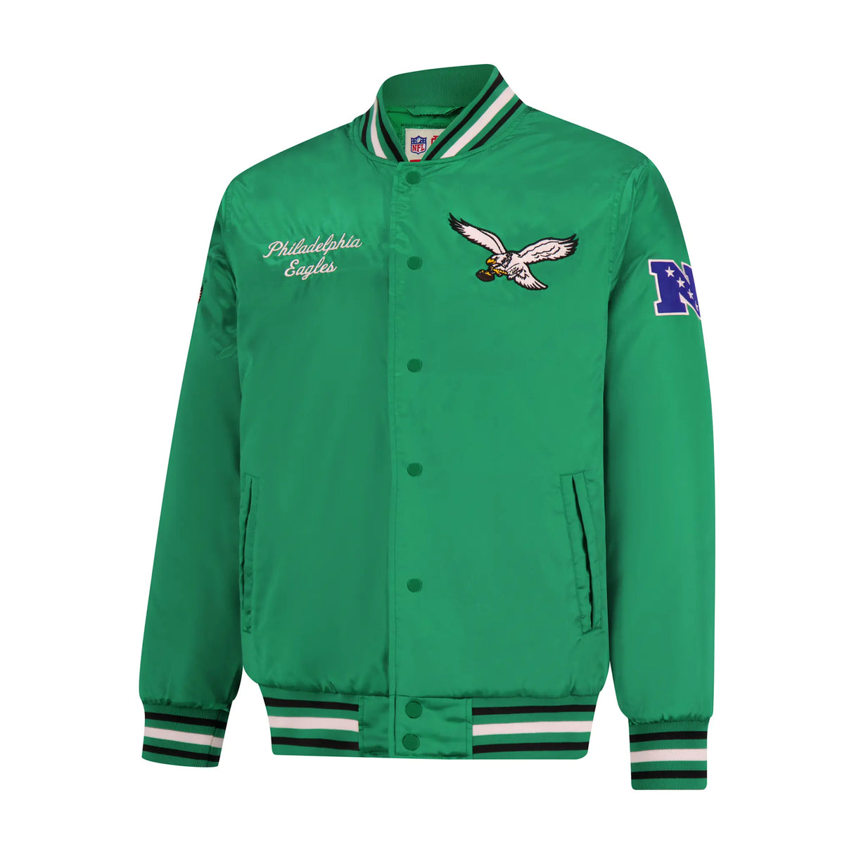 Ultra Game Mens NFL Official Supreme Heritage Satin Jacket