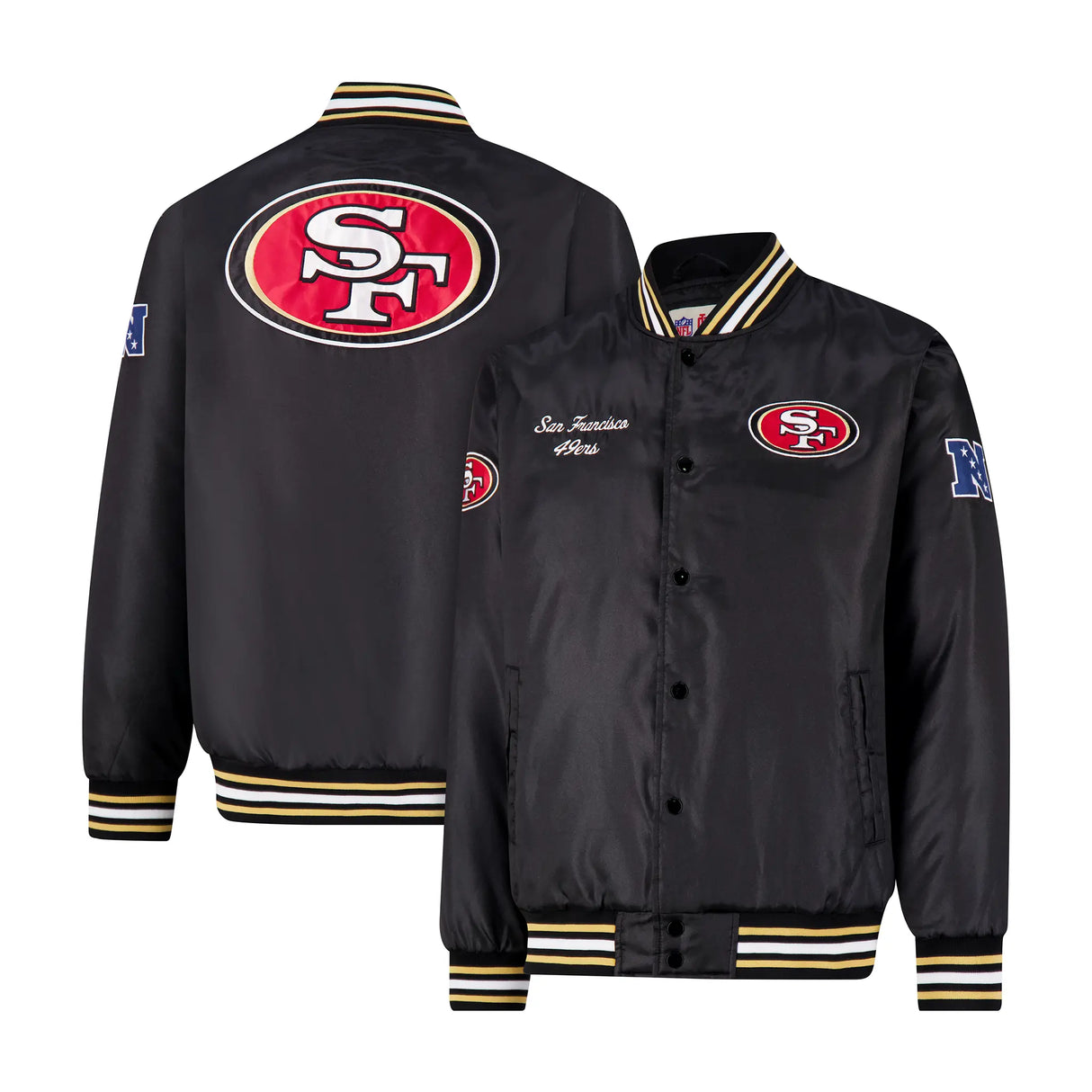 Ultra Game Mens NFL Official Supreme Satin Jacket | San Francisco 49ers