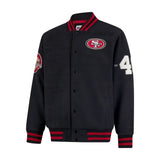 Ultra Game Men's NFL Official Classic Varsity Coaches Jacket Coat | San Francisco 49ers