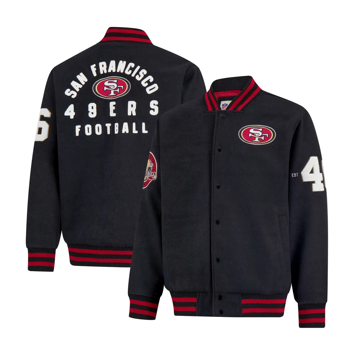 Ultra Game Men's NFL Official Classic Varsity Coaches Jacket Coat | San Francisco 49ers