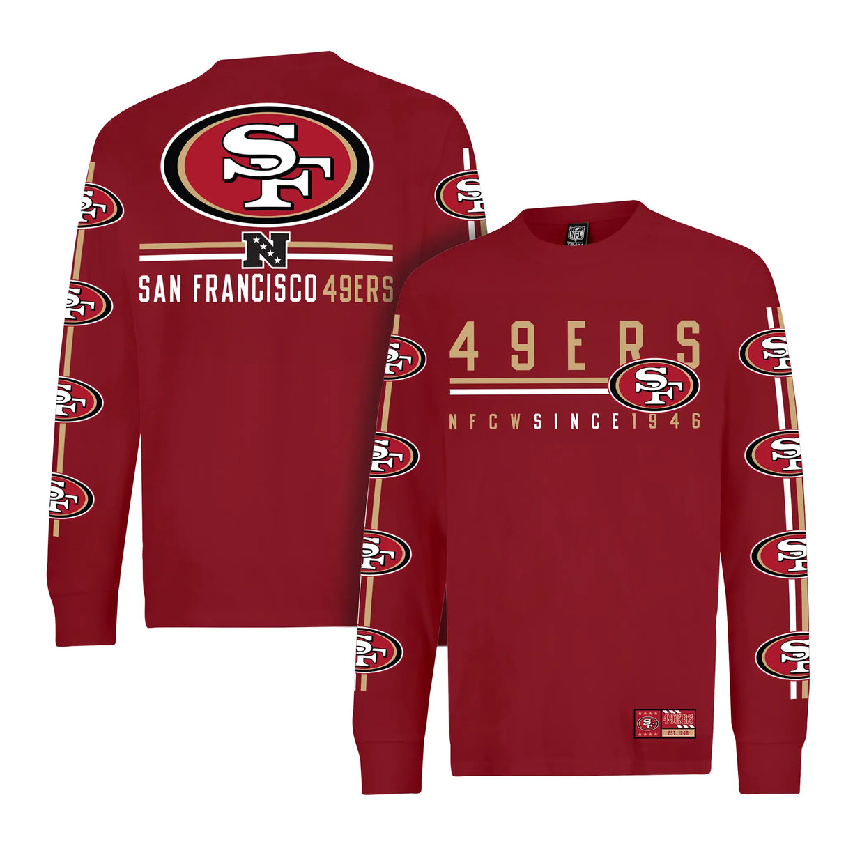 Ultra Game Men's NFL Official Super Soft Supreme Long Sleeve T-Shirt