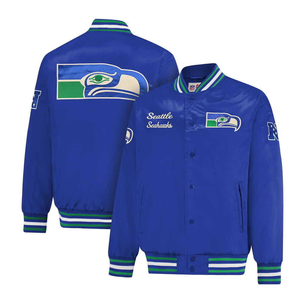 Ultra Game Mens NFL Official Supreme Heritage Satin Jacket