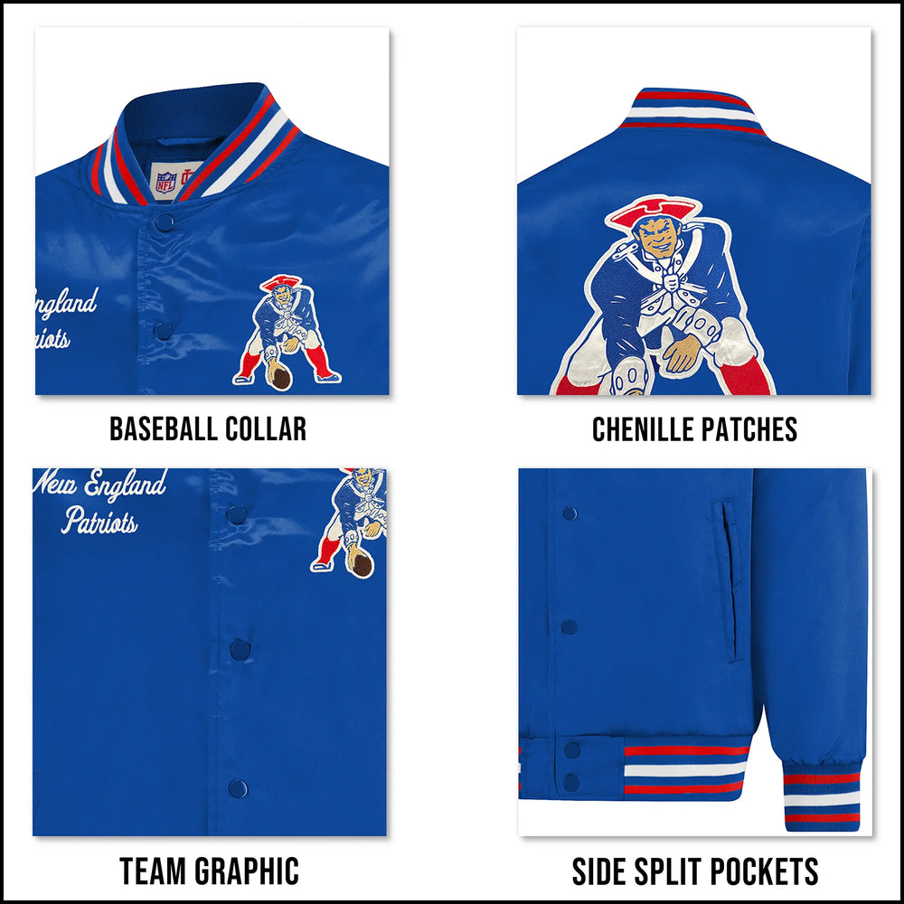 Ultra Game Mens NFL Official Supreme Heritage Satin Jacket