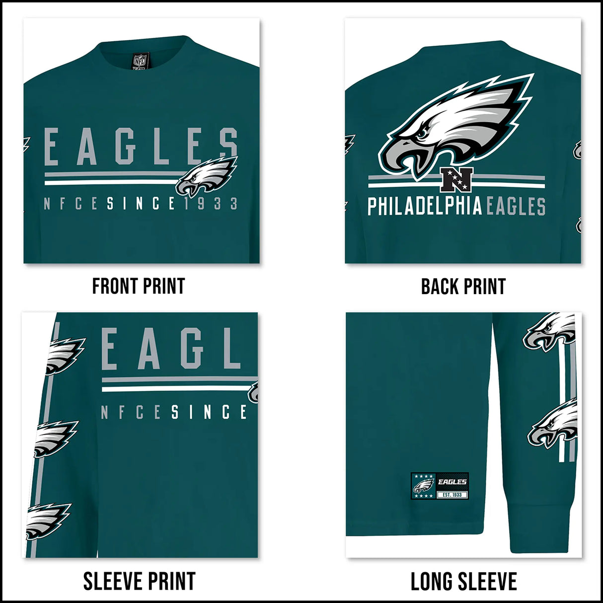 Ultra Game Men's NFL Official Super Soft Supreme Long Sleeve T-Shirt