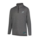 Ultra Game Men's NFL Official Super Soft Quarter Zip Long Sleeve T-Shirt | Philadelphia Eagles