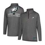 Ultra Game Men's NFL Official Super Soft Quarter Zip Long Sleeve T-Shirt
