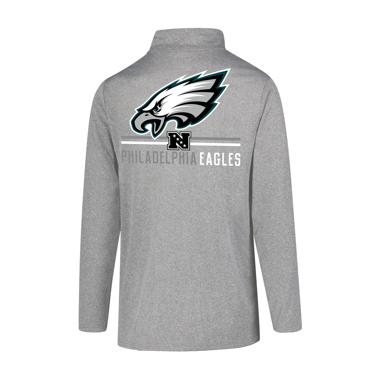 Ultra Game Men's NFL Official Super Soft Quarter Zip Long Sleeve T-Shirt | Philadelphia Eagles