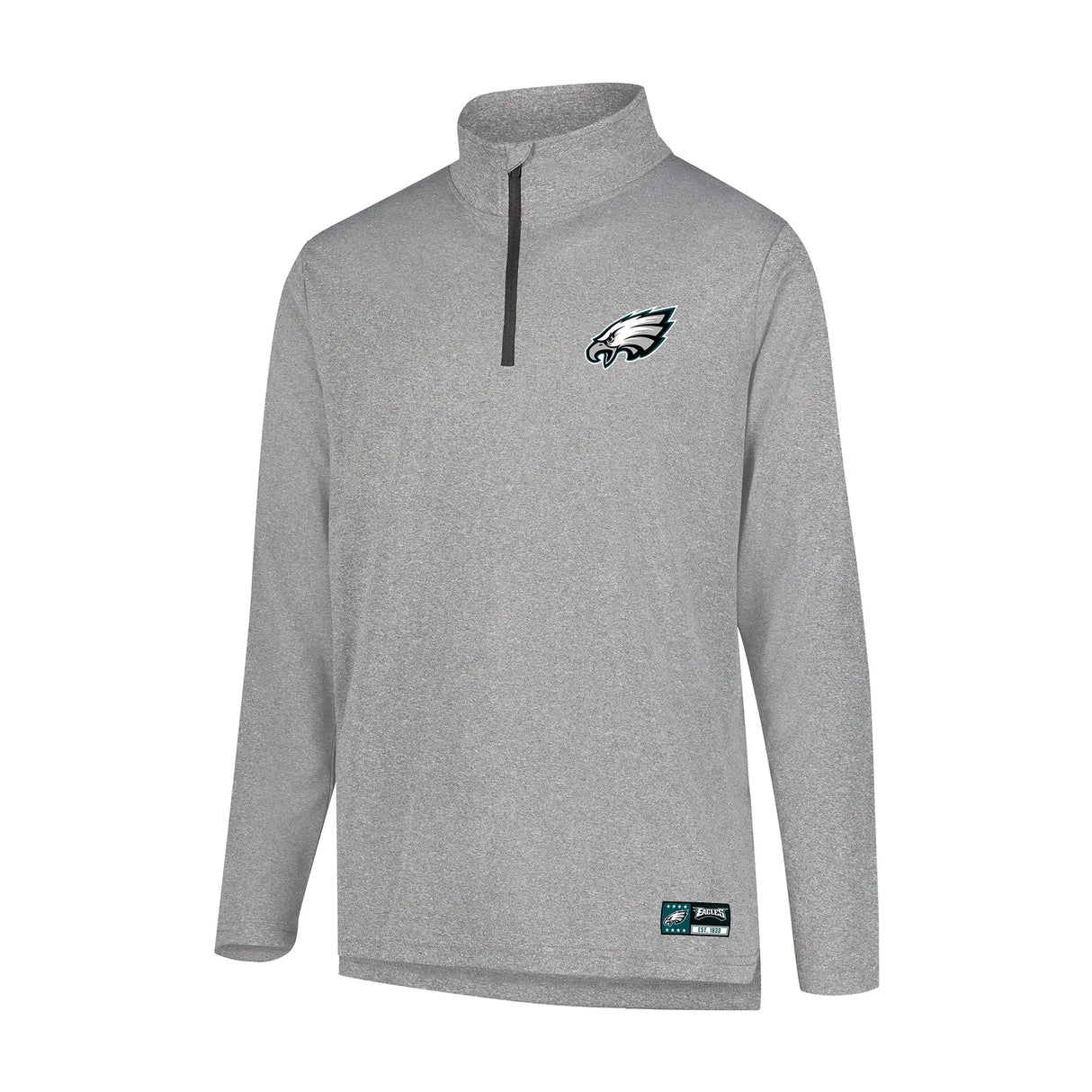 Ultra Game Men's NFL Official Super Soft Quarter Zip Long Sleeve T-Shirt | Philadelphia Eagles