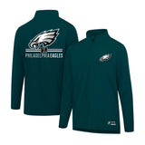 Ultra Game Men's NFL Official Super Soft Quarter Zip Long Sleeve T-Shirt