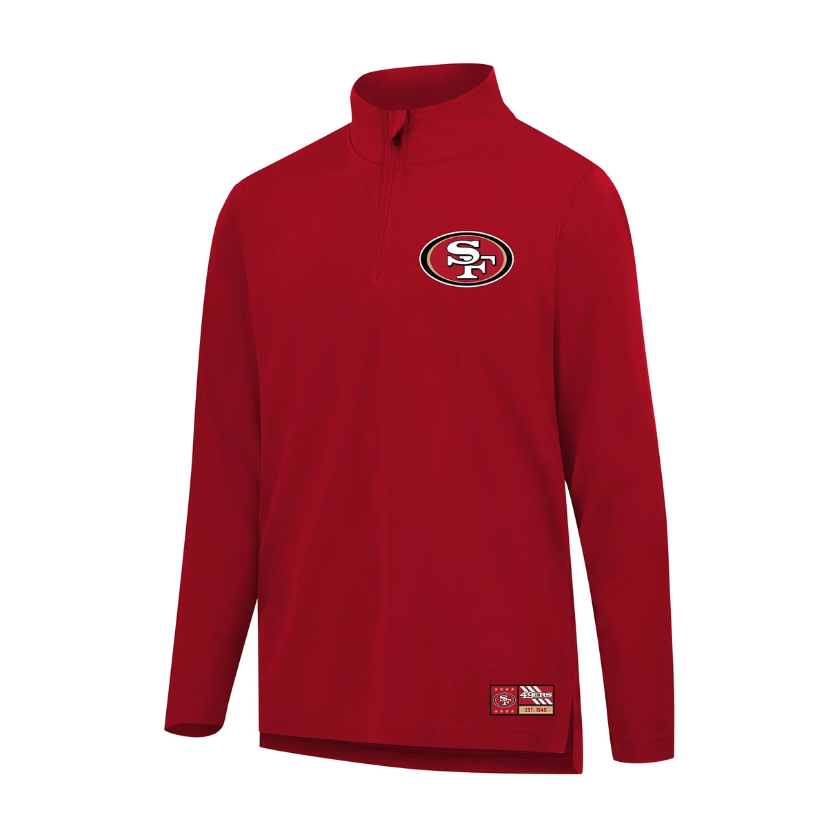 Ultra Game Men's NFL Official Super Soft Quarter Zip Long Sleeve T-Shirt | San Francisco 49ers