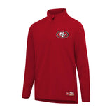 Ultra Game Men's NFL Official Super Soft Quarter Zip Long Sleeve T-Shirt | San Francisco 49ers