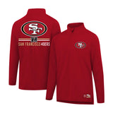 Ultra Game Men's NFL Official Super Soft Quarter Zip Long Sleeve T-Shirt
