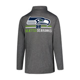Ultra Game Men's NFL Official Super Soft Quarter Zip Long Sleeve T-Shirt