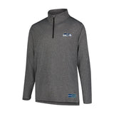 Ultra Game Men's NFL Official Super Soft Quarter Zip Long Sleeve T-Shirt | Seattle Seahawks | Heather Charcoal