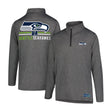 Ultra Game Men's NFL Official Super Soft Quarter Zip Long Sleeve T-Shirt | Seattle Seahawks