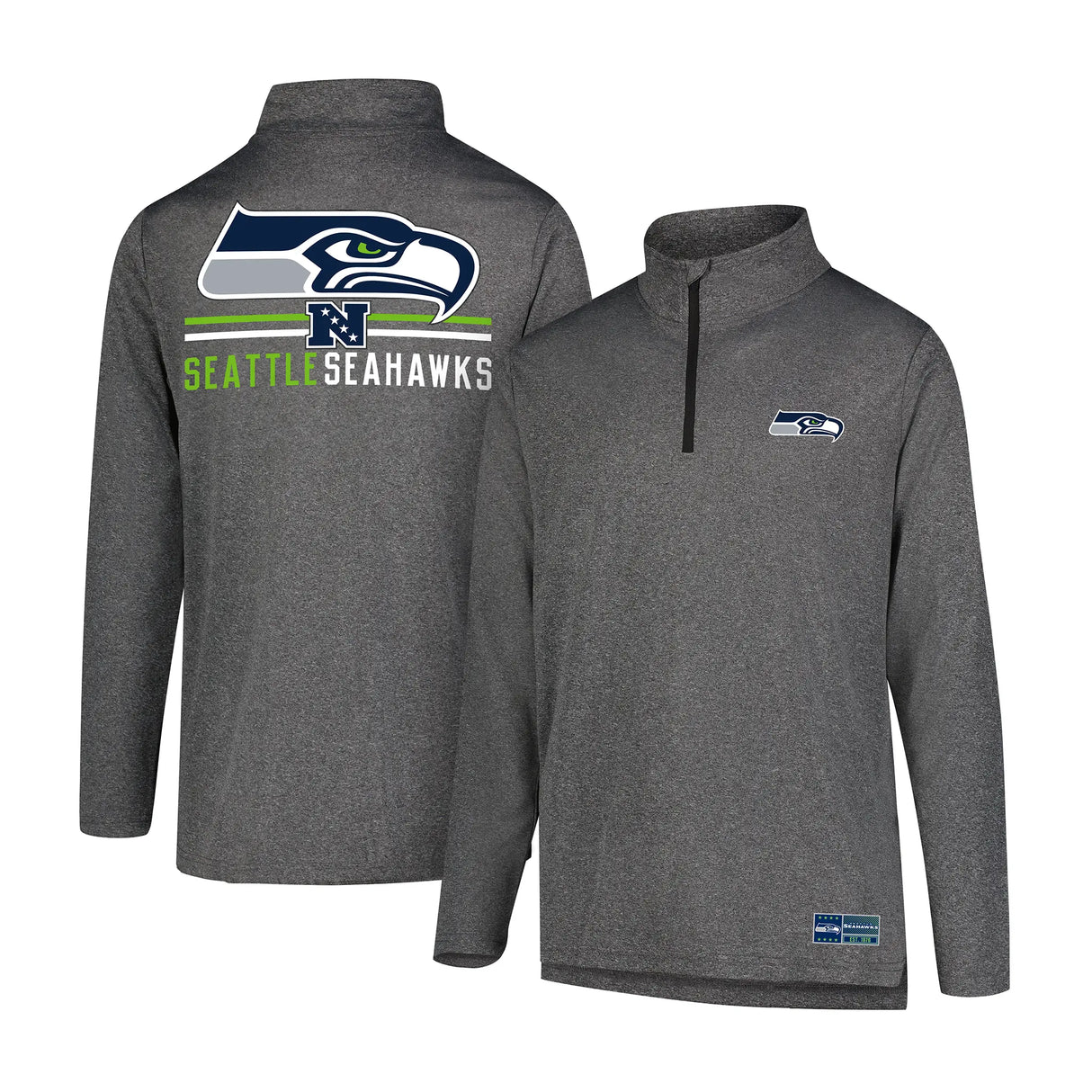 Ultra Game Men's NFL Official Super Soft Quarter Zip Long Sleeve T-Shirt