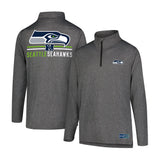 Ultra Game Men's NFL Official Super Soft Quarter Zip Long Sleeve T-Shirt