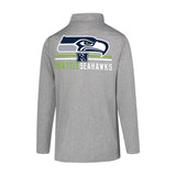 Ultra Game Men's NFL Official Super Soft Quarter Zip Long Sleeve T-Shirt