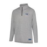 Ultra Game Men's NFL Official Super Soft Quarter Zip Long Sleeve T-Shirt | Seattle Seahawks