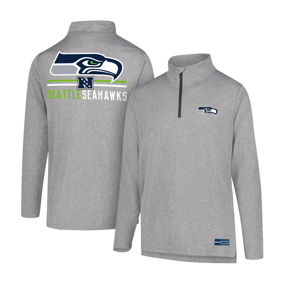 Ultra Game Men's NFL Official Super Soft Quarter Zip Long Sleeve T-Shirt